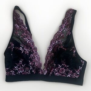 Wacoal Black and Purple Lace Bralette
